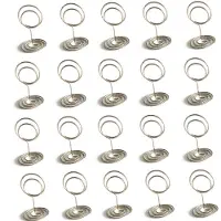 INF Porte-Mémo Rond Paon 50mm - Lot de 20, Support de Carte de Table en Métal Silver