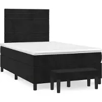 vidaXL Lit boxspring avec matelas noir 120x190 cm velours
