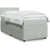 vidaXL Lit boxspring avec matelas gris clair 100x200 cm velours