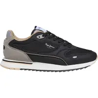 Pepe Jeans pour homme. PMS400033 Formateurs Bexley City noir (42), Plat, Lacets, Casuel