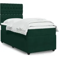 vidaXL Lit boxspring avec matelas vert foncé 90x190 cm velours