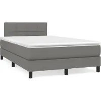 vidaXL Lit boxspring avec matelas gris foncé 120x190 cm Tissu