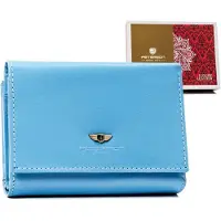 Peterson | Porte-monnaie élégant, en cuir naturel, pour femmes, bleu, 12.5x9 cm