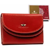 Peterson | Portefeuille classique pour femmes, avec fermeture en cuir, marron, 13x9.5 cm