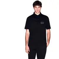 Armani Exchange pour homme. XM002232AF10364UC001 Polo en coton noir (M), Casuel, Manche courte