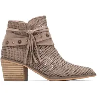 Refresh pour femme. 17518004-TAUPE Bottines en cuir 175180 marron (36), 3 à 5 cm, Fermeture éclair, Casuel