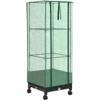vidaXL Jardinière de jardin avec couvercle de serre et roues, noire, en polypropylène