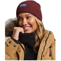 Superdry Femme Bonnet en Laine Mélangée Radar Rouge Taille: 1Taille