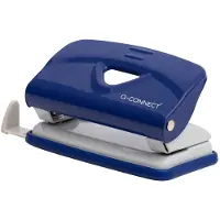 Q-CONNECT Perforatrice en métal, 10 feuilles, bleu/gris