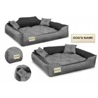 AIO Factory Lit pour chien, parc, 115x95 cm, personnalisé, gris