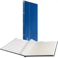 Lighthouse - Classeur BASIC couverture rigide pour timbres - 16 pages cartonnes blanches 9 x 12 (A4) avec bandes de glassine - Bleu
