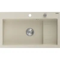 Mexen Omar Evier en granit 1 bassin 800 x 480 mm, beige, siphon chrome - 6520801005-69