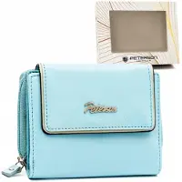 Peterson | Petit porte-monnaie pour femme, en cuir, avec bouton-pression et fermeture éclair