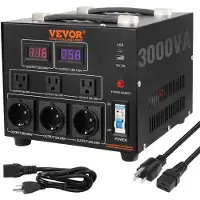 Vevor Transformateur , 3000W, Heavy Duty, Élévateur/Abaisseur, 110V à 220V et vice versa