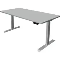 Kerkmann Move 3 Premium höhenverstellbarer Schreibtisch lichtgrau rechteckig T-Fuss-Gestell silber 1