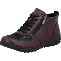Rieker Bottines à lacets lie de vin / noir