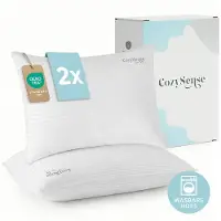 CozySense Pillow - Lot de 2 - 50x70 CM - Oreiller de sommeil avec mousse à mémoire de forme - rembourrage ajustable et housse amovible 100% coton - Oreiller - Pour les dormeurs sur le côté, le ventre