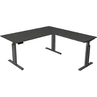 Kerkmann Move 3 elegant höhenverstellbarer Schreibtisch anthrazit rechteckig T-Fuss-Gestell grau 180