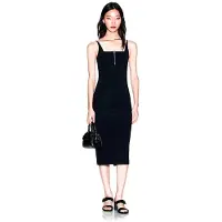 Armani Exchange pour femme. XW002056AF21295UC001 Robe bodycon noire (S), Casuel, Polyamide, Sans manches / bretelles