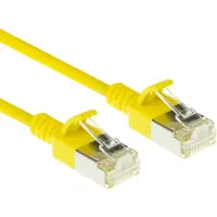 ACT Jaune 0.5 mètre LSZH U/FTP CAT6A datacenter slimline patch cable snagless with RJ45 connectors (DC7800)