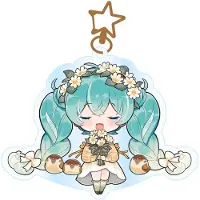 POPbuddies Filles, Porte-clés, Hatsune Miku Acrylique Porte-clés Kawaii Autumn Time, Multicolore