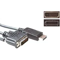 ACT Câble de conversion DisplayPort mâle vers DVI mâle 1,00 m. Longueur : 1 m Dp mâle (1 m), Câble vidéo, Noir