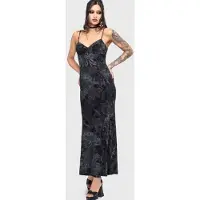 Killstar Robe longue Gothic de - Celestial Summer - Midnight Vale Maxi Dress - XS - 4XL - pour Femme - marine - Taille M