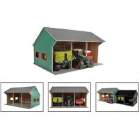 Kids Globe Hangar agricole pour 3 véhicules, 1:16