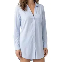 Hanro Chemise de nuit ' Cotton Deluxe 90cm ' bleu clair