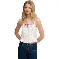 Superdry Lace Cami Sleeveless Top Blanc XL Femme