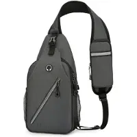 INF Sac à bandoulière polyvalent pour hommes Gris foncé