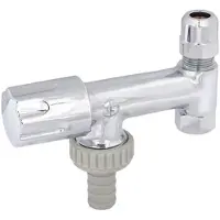 Schlosser Robinetterie. Vanne pour robinet d'angle SV, poignée design, DN10, 3/8", en acier chromé.
