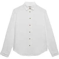 Superdry pour femme. W4010587A Chemise Premium en Lin blanc (XXS), Casuel, Manche longue