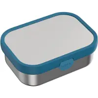 Mepal Boîte à sandwich Campus en acier inoxydable avec fourchette, Lunch box, Bleu