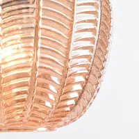 LumenXL Lampe suspendue avec verre ambré et détails texturés - Kaca
