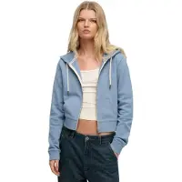 Superdry pour femme. W2012286A Sweat Essential Logo Cropped bleu (S), Casuel, Coton