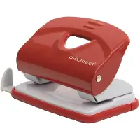 Q-CONNECT Perforatrice en métal, 20 feuilles, rouge/gris