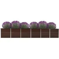 vidaXL Lit surélevé de jardin Acier galvanisé 480x80x77 cm Brun