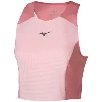 Mizuno Tech Light Cropped Sleeveless T-shirt Rose M Femme