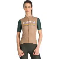 Sportful Supergiara Logo 2 Short Sleeve Jersey Beige,Marron XL Femme