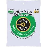 Martin strings MA180s Authentic 80/20 Silked 12C Extra Light 10-47