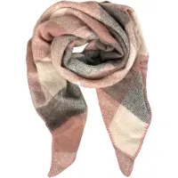 Kumixi Écharpe 'Karo' gris foncé / rosé / blanc cassé