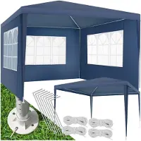 TecTake Pavillon imperméable BARINAS avec 3 parois latérales - bleu