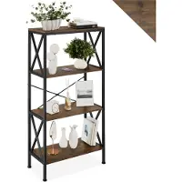 TecTake - Wandrek stellingkast boekenkast Barry - 61,5x31,5x133,5cm - industrieel - donkerbruin - 404712