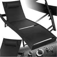 TecTake Bain de soleil en rotin Moana - noir
