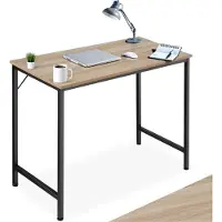 TecTake Table de bureau Jenkins - Bois clair industriel, Chêne Sonoma, 80 cm