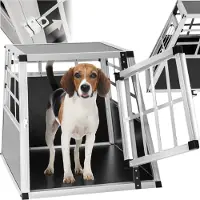 TecTake Cage De Transport Pour Chiens Sécurisée, , 69 x 54 x 50 cm, Noire