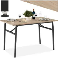 TecTake Table de salle à manger industrielle Swansea 120x75x76cm - Bois clair industriel, Chêne Sonoma