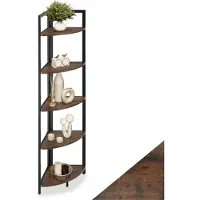 TecTake - Meuble d'angle Castlebar 30x30x150cm - brun foncé - 404771