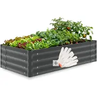 TecTake Plate-bande surélevée SALVIA galvanisée, différentes tailles - 120 x 60 x 30 cm